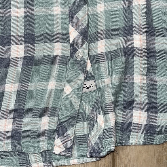 Rails Women’s Hunter Plaid Flannel Shirt Sea Breeze - Size Medium - Picture 5 of 8